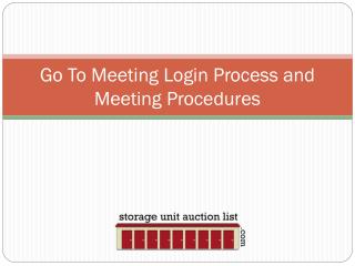 Go To Meeting Login Process and Meeting Procedures