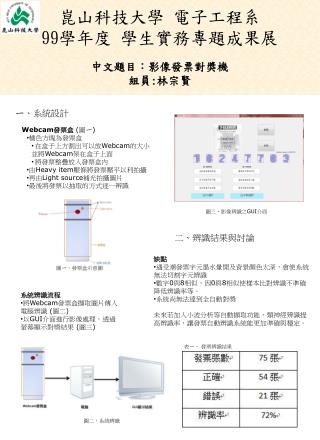 崑山科技大學 電子工程系 99 學年度 學生實務專題成果展