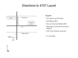 Directions to 4707 Laurel