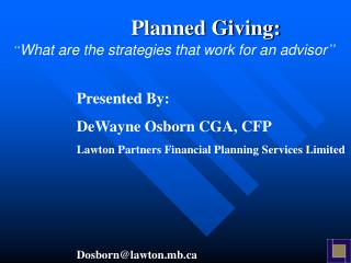 Planned Giving: