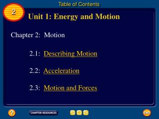 Chapter 2: Motion