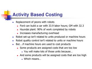 Activity Based Costing