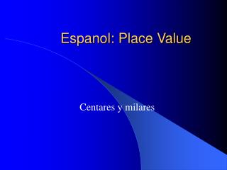 Espanol: Place Value