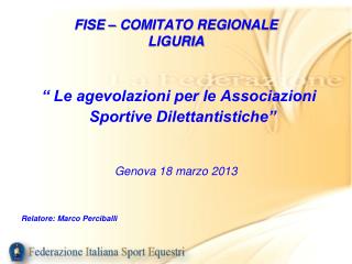 FISE – COMITATO REGIONALE LIGURIA