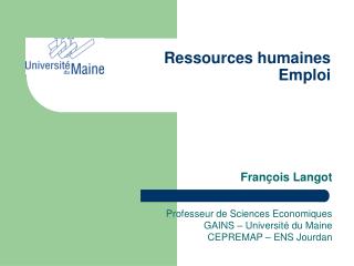 Ressources humaines Emploi