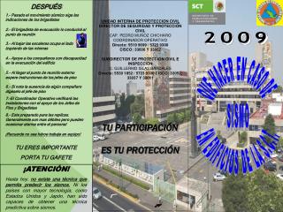 UNIDAD INTERNA DE PROTECCION CIVIL DIRECTOR DE SEGURIDAD Y PROTECCIÓN CIVIL