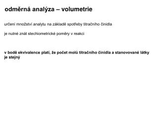 odměrná analýza – volumetrie