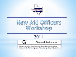 New Aid Officers Workshop 2011