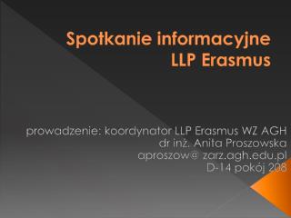 Spotkanie informacyjne LLP Erasmus