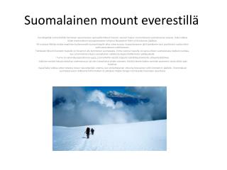 Suomalainen mount everestillä