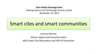 Smart cites and smart communities