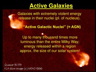 Active Galaxies