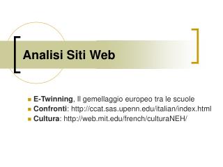 Analisi Siti Web