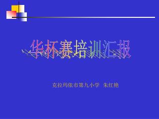 华杯赛培训汇报