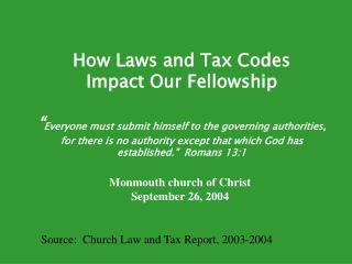 Monmouth church of Christ September 26, 2004