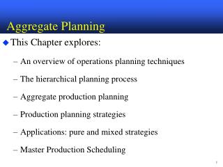 Aggregate Planning