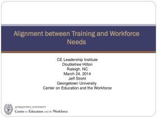 Alignment between Training and Workforce Needs