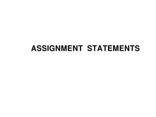 Assignment Statement