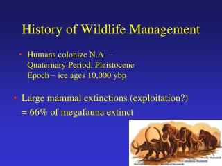 History of Wildlife Management
