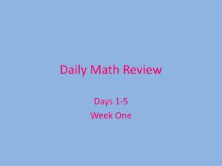 Daily Math Review