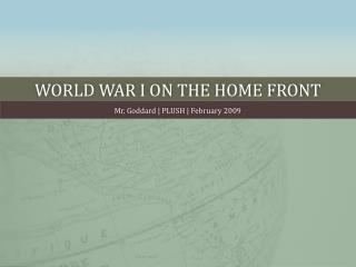 World War I on the home front