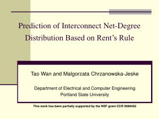Prediction of Interconnect Net-Degree Distribution Based on Rent’s Rule