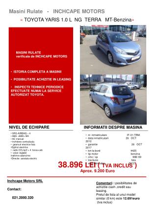 Masini Rulate - INCHCAPE MOTORS