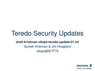 Teredo Security Updates