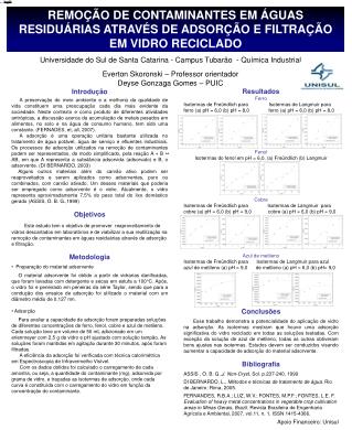 REMOÇÃO DE CONTAMINANTES EM ÁGUAS RESIDUÁRIAS ATRAVÉS DE ADSORÇÃO E FILTRAÇÃO EM VIDRO RECICLADO