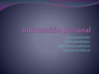 Información personal