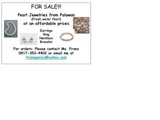 FOR SALE!!! Pearl Jewelries from Palawan (Fresh water Pearl) at an affordable prices Earrings