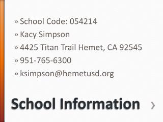 School Information