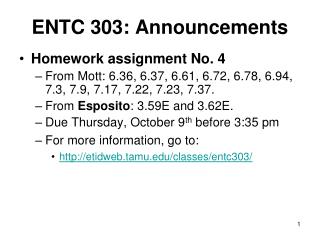 ENTC 303: Announcements