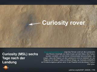 Curiosity (MSL) sechs Tage nach der Landung