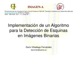 Implementación de un Algoritmo para la Detección de Esquinas en Imágenes Binarias
