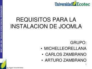 REQUISITOS PARA LA INSTALACION DE JOOMLA