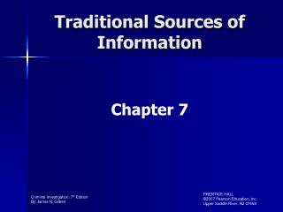 Traditional Sources of Information