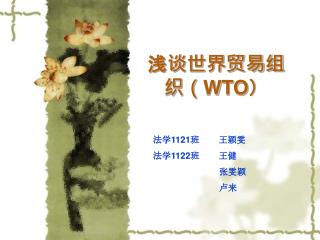 浅谈世界贸易组织（ WTO ）