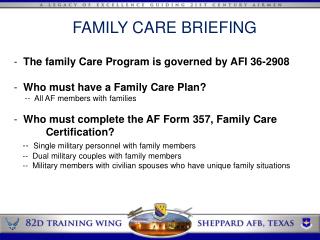 FAMILY CARE BRIEFING