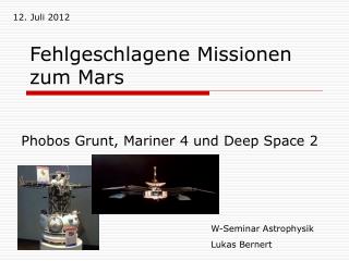 Fehlgeschlagene Missionen zum Mars