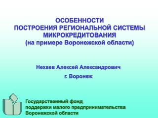 ОСОБЕННОСТИ ПОСТРОЕНИЯ РЕГИОНАЛЬНОЙ СИСТЕМЫ МИКРОКРЕДИТОВАНИЯ (на примере Воронежской области)
