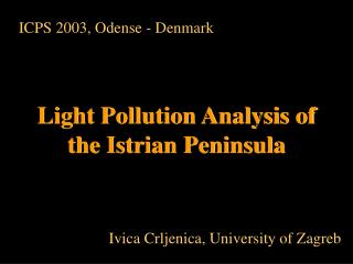 Light Pollution Analysis of the Istrian Peninsula