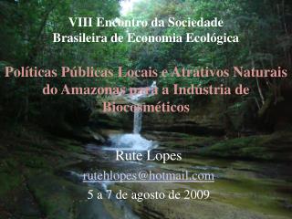 VIII Encontro da Sociedade Brasileira de Economia Ecológica