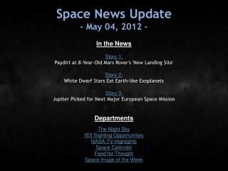 Space News Update - May 04, 2012 -