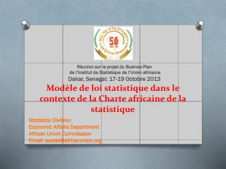 Modèle de loi statistique dans le contexte de la Charte africaine de la statistique