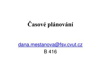 Časové plánování