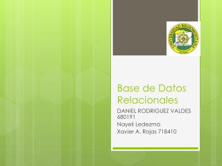 Base de Datos Relacionales