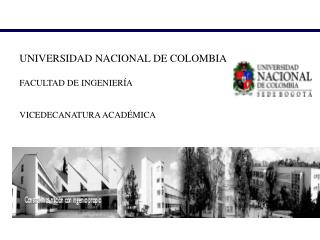 UNIVERSIDAD NACIONAL DE COLOMBIA FACULTAD DE INGENIERÍA VICEDECANATURA ACADÉMICA