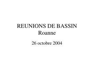 REUNIONS DE BASSIN Roanne