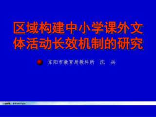 区域构建中小学课外文 体活动长效机制的研究